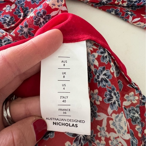 Nicholas Blossom Ruffle Blouse in Red - Picture 15 of 16